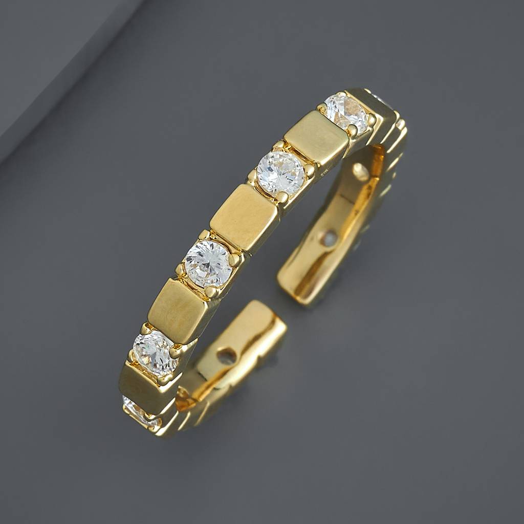 Kushal'S Fashion Jewellery White Rhodium-Plated Party Trendy Zircon Finger Ring-185869 : 443303