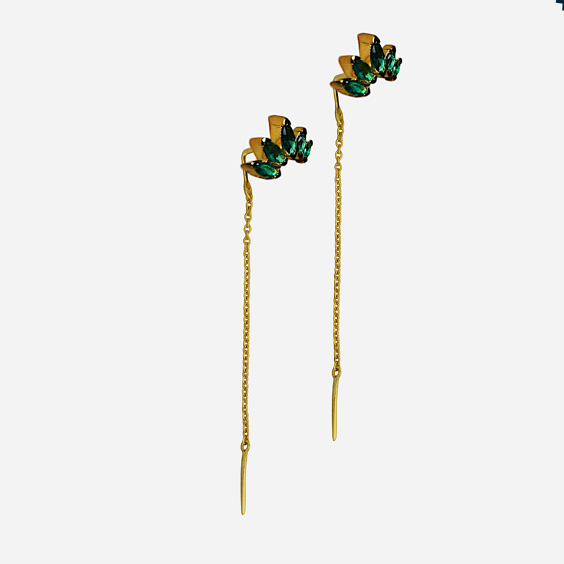 Harmony Threader Earrings-18K Gold Vermeil Sterling Silver : TSER-HAR-18G-29016