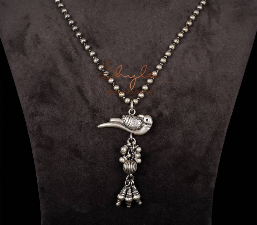 Anvaya Parrot Ghughri Ball Chain Necklace : SN1115
