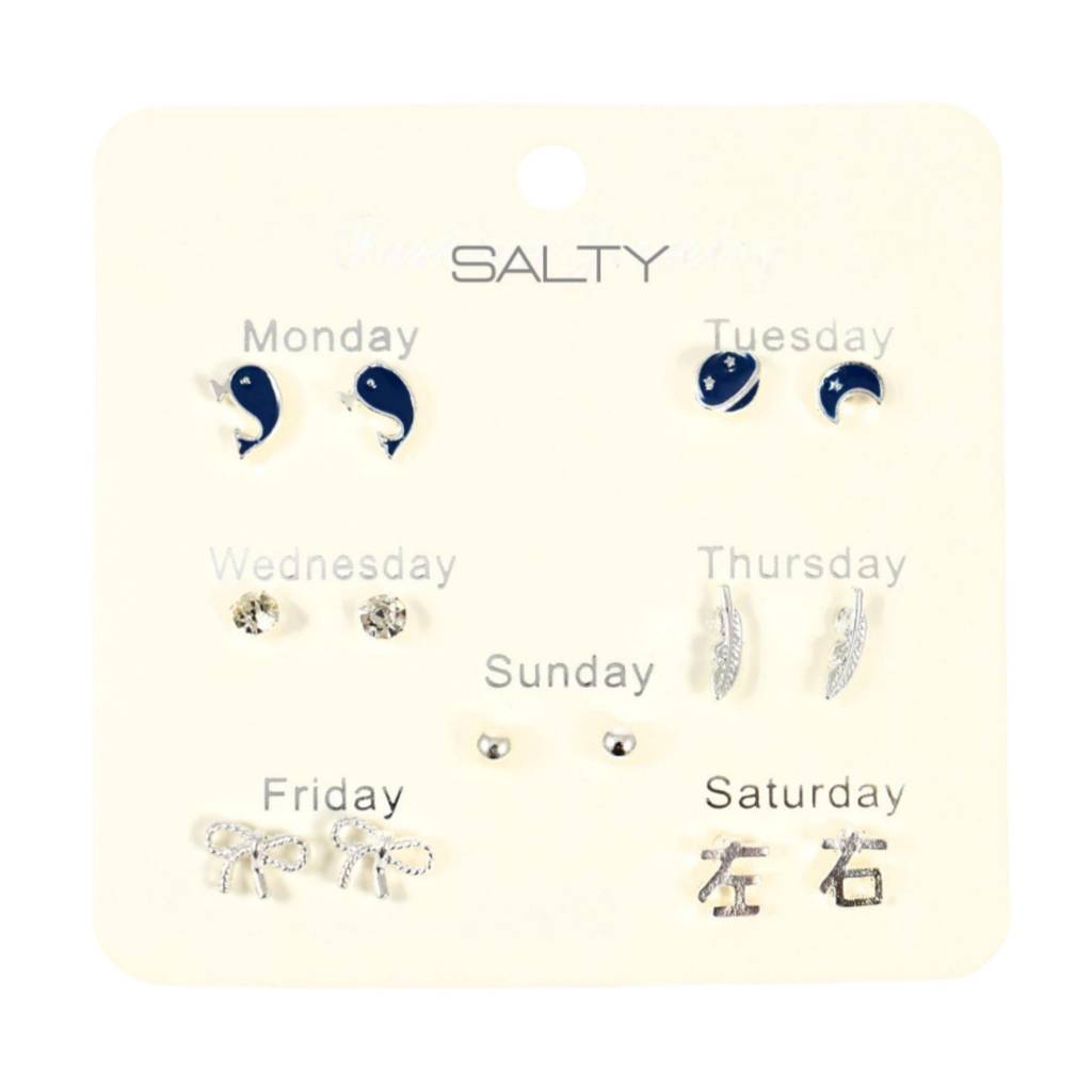 "Dream" Weekly 7 Stud Earrings Set : EC70130