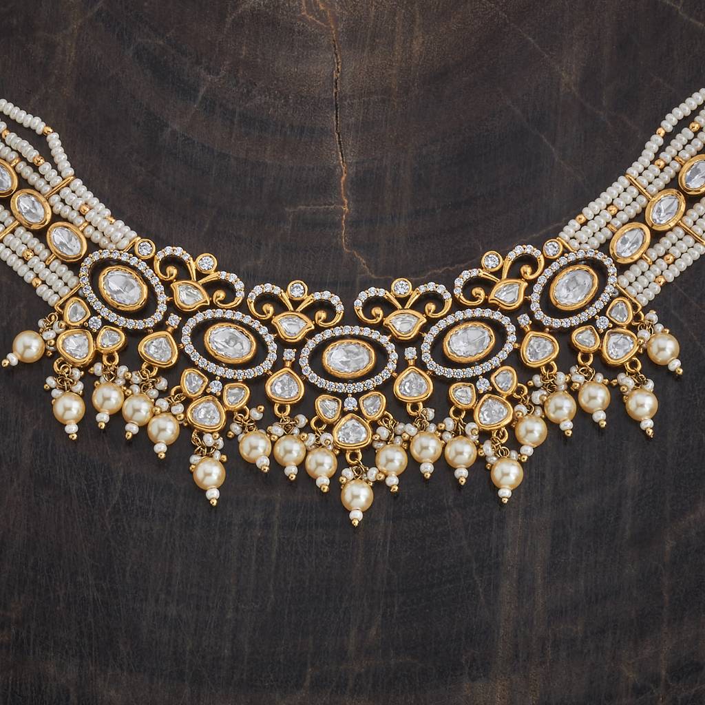 Kushal'S Fashion Jewellery Gold-Plated Ruby & Kundan Jewellery Set-149211 : 437840