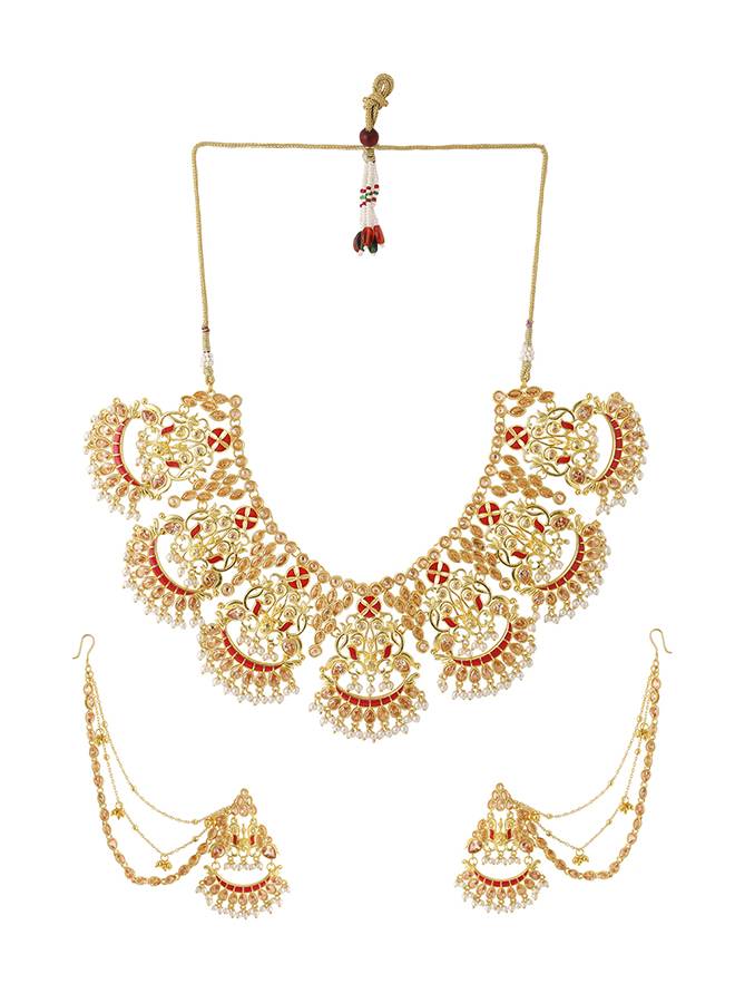 Apsara Bridal Yellow Gold Necklace Set : 8905124429671