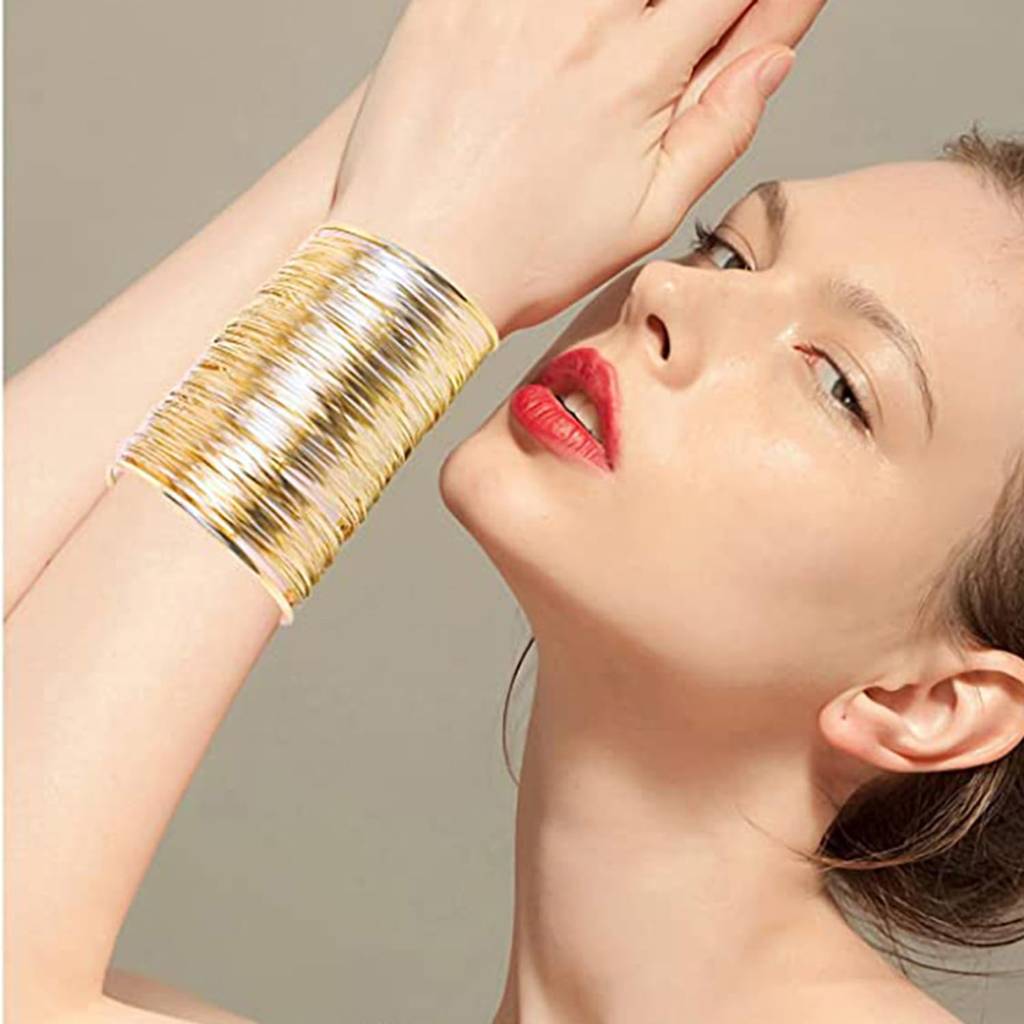 Gold Plated Fancy Adjustable Cuff Bracelet Fashion Jewellery Gift For Women & Girls : PX9BB03