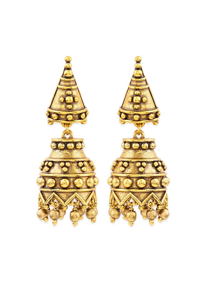 Rava Ball Gungroo Drop Jhumka Earrings : 8905124135572