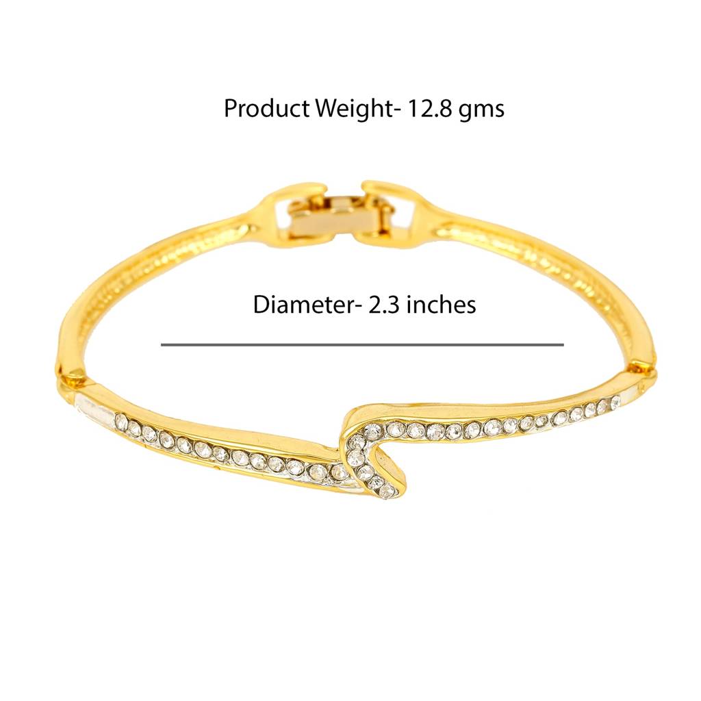 Estele Gold & Rhodium Plated Shining Thunder Bracelet With Austrian Crystals For Women : 100742BR