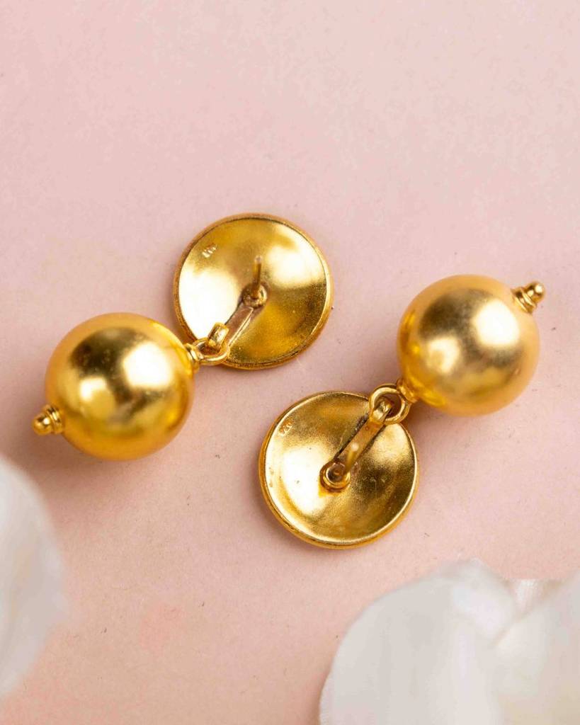 Adya Quirky Gold Ball Drop Studs : SE5509