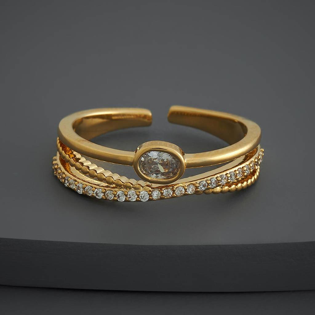 Kushal'S Fashion Jewellery White Gold-Plated Party Trendy Zircon Finger Ring-186823 : 445398