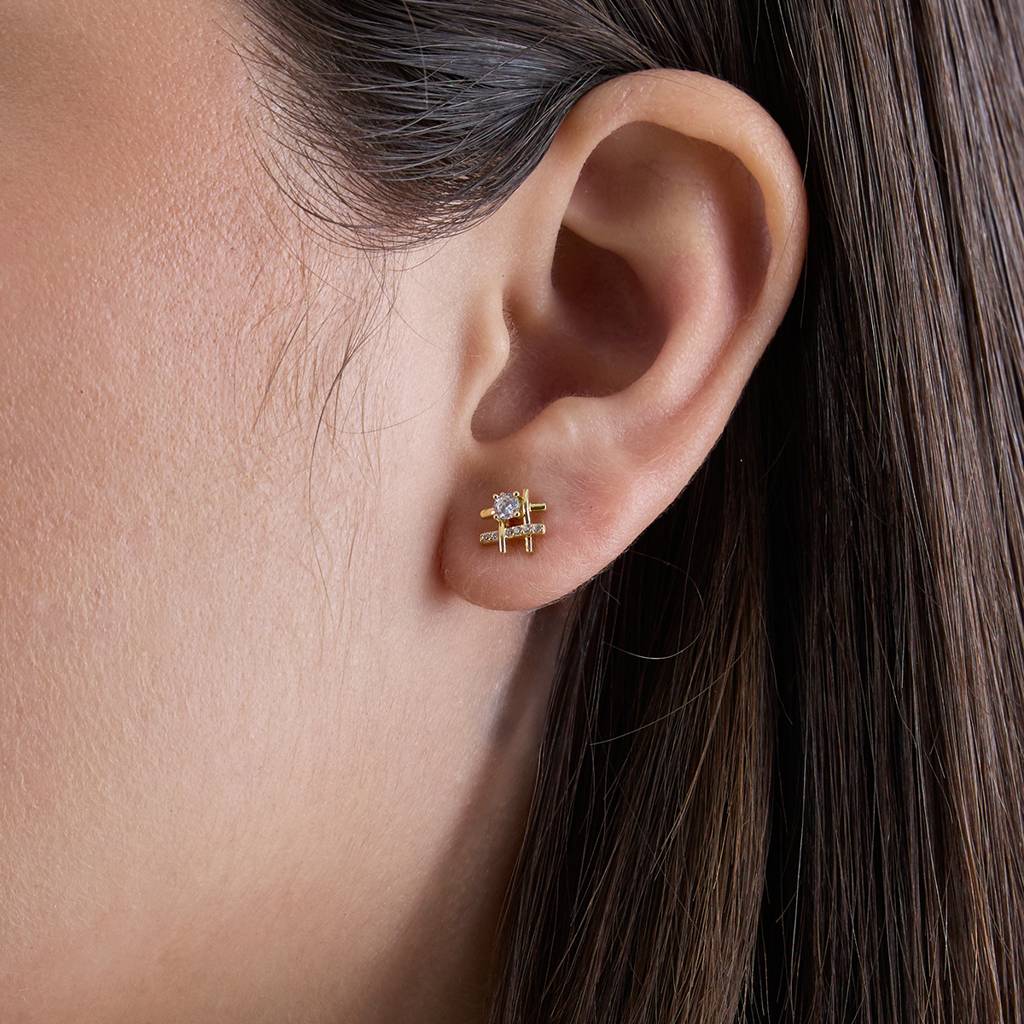 Kushal'S Fashion Jewellery White Rhodium-Plated Party Zircon 92.5 Sterling Silver Stud Earrings-183242 : 437611