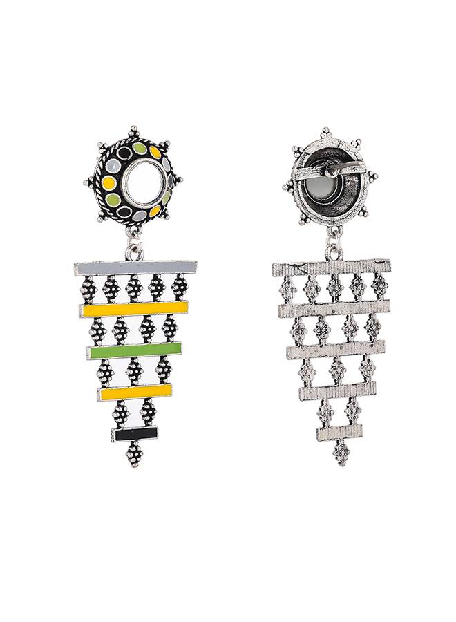 Folklore Layered Mandala Pattern Earrings : 8905124477443