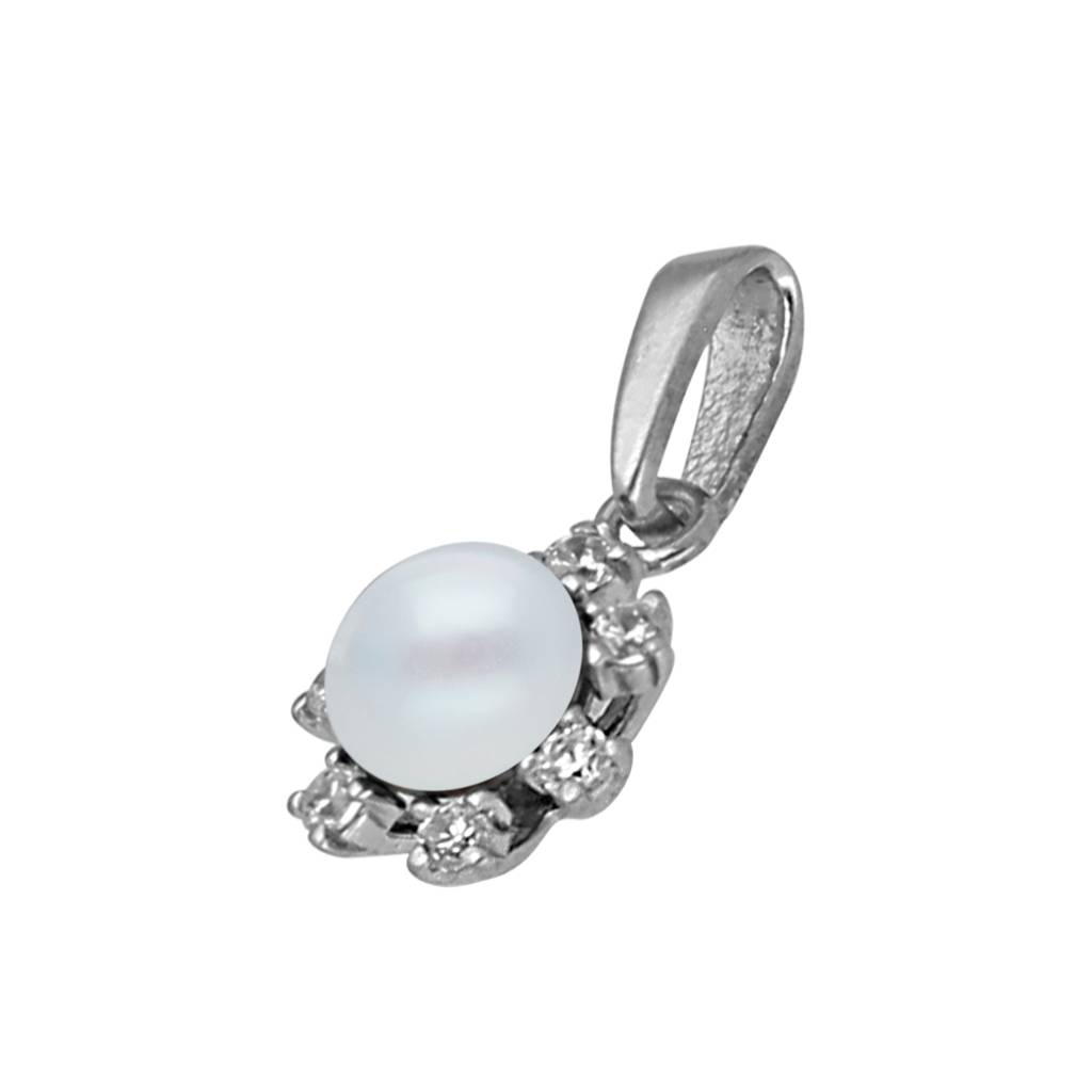 92.5 Sterling Silver Simple Pearl Pendant : JPMAY-22-189
