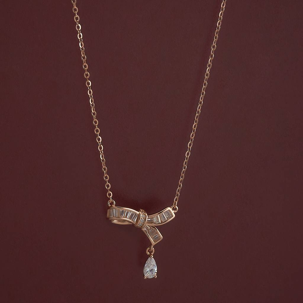 Kushal'S Fashion Jewellery White Rose Gold-Plated Zircon Party 92.5 Sterling Silver Pendant-183209 : 437528