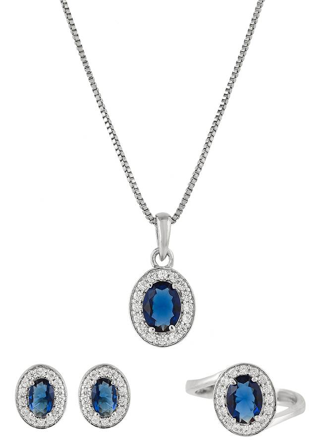 Sparkling Essentials Blue Oval Cut Zirconia Box Set : 8905124480474