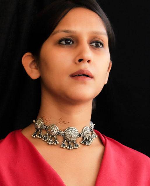 Tattva Concentric Embossed Ghughri Choker : SN1166