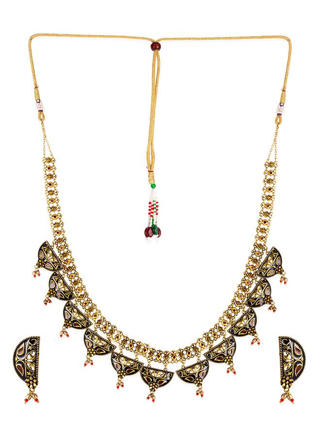 Arabian Nights Round Brass Necklace Sets : 8905124424041