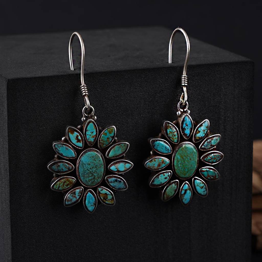 Turquoise Flower Earrings : SSE756