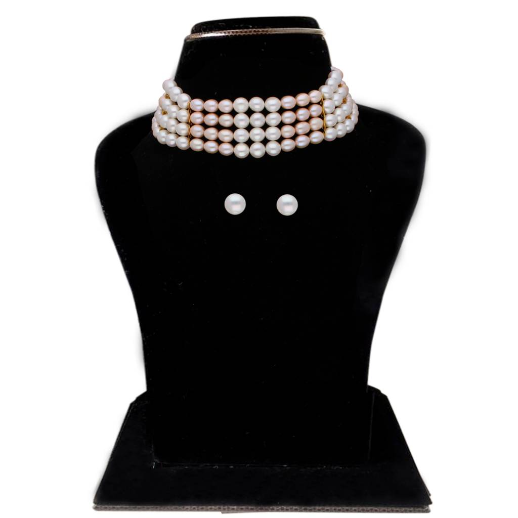 Jabala 4 Lines Pearl Choker : JPAU-21-292