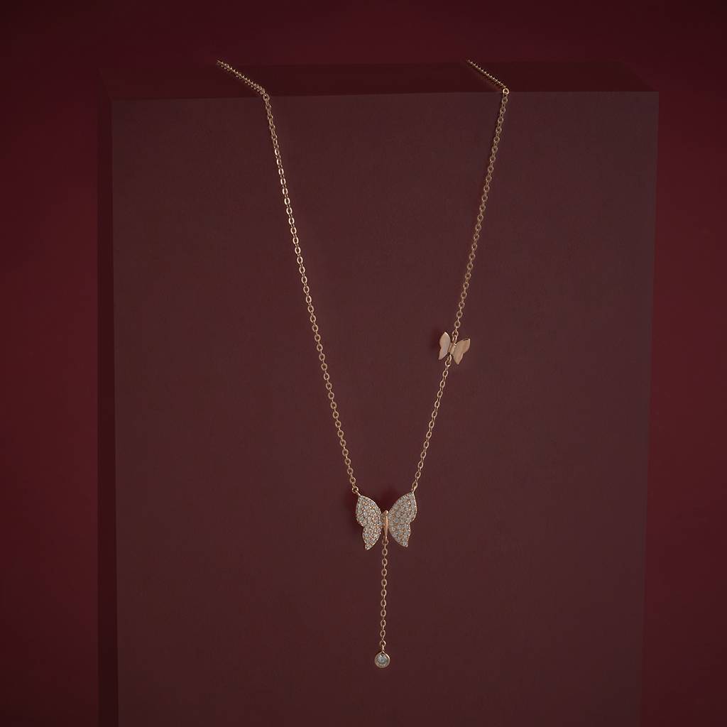 Kushal'S Fashion Jewellery White Rose Gold-Plated Zircon Party 92.5 Sterling Silver Pendant-183011 : 436914