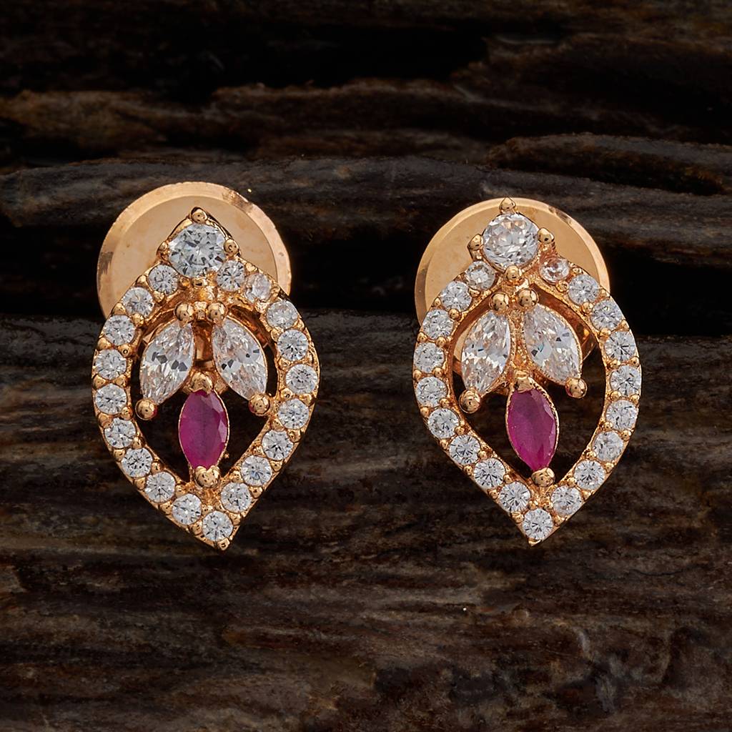 Kushal'S Fashion Jewellery Ruby Gold-Plated Party Zircon Studs-410375 : 410375
