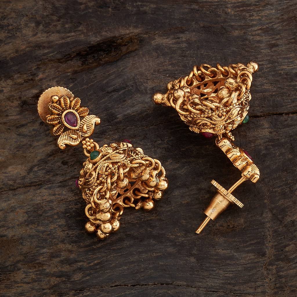 Kushal'S Fashion Jewellery Gold-Plated Ethnic Antique Jhumkas-169535 : 415107
