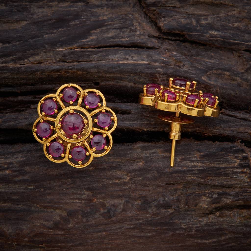 Gold-Plated Ethnic Antique Studs-153758 : 409377