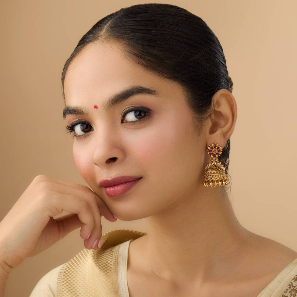 Kushal'S Fashion Jewellery Ruby Gold-Plated Bridesmaid Antique Earring-172292 : 411904