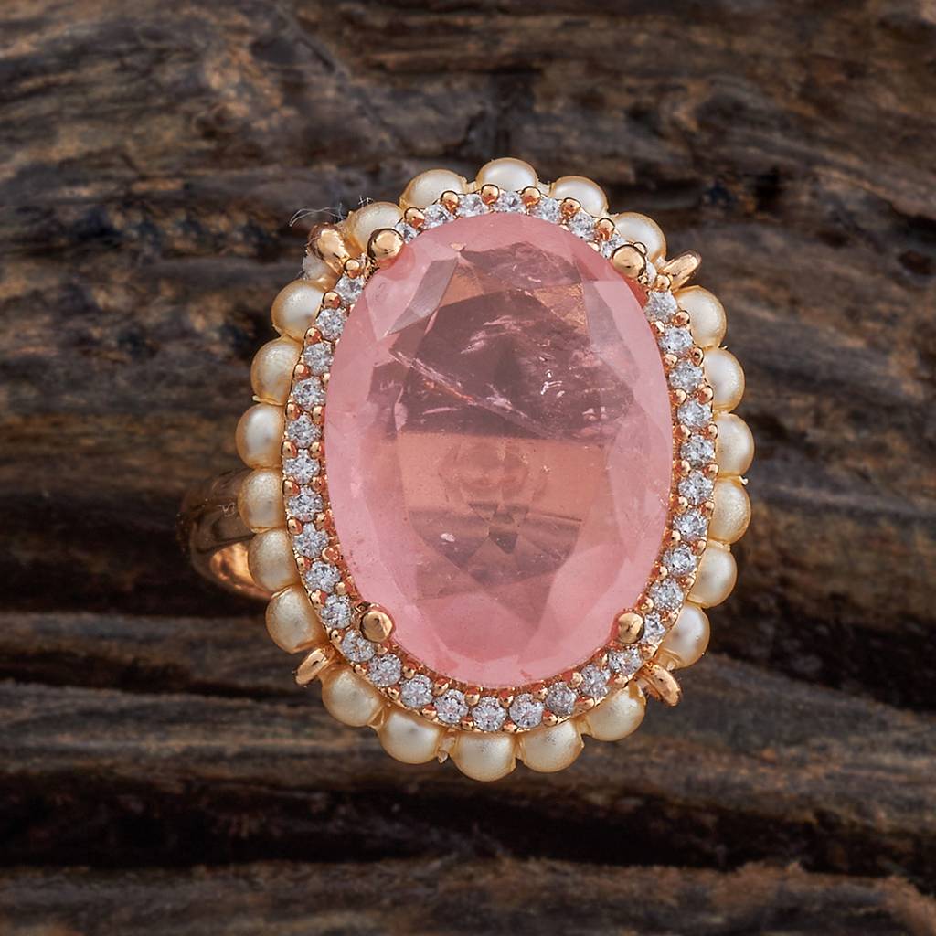 Kushal'S Fashion Jewellery Gold-Plated Party Wear Zircon Finger Ring-177158 : 424685