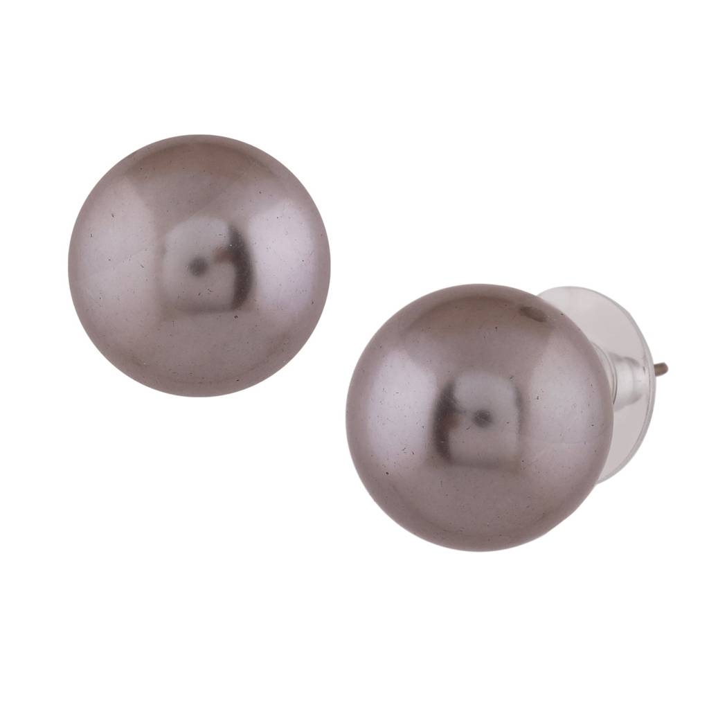 Estele Rhodium Plated Gorgeous Pearl Stud Earrings For Women : 796704-IRER