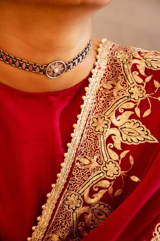 Mizoya Versatile Flower Motif Choker Set : SN30026-1