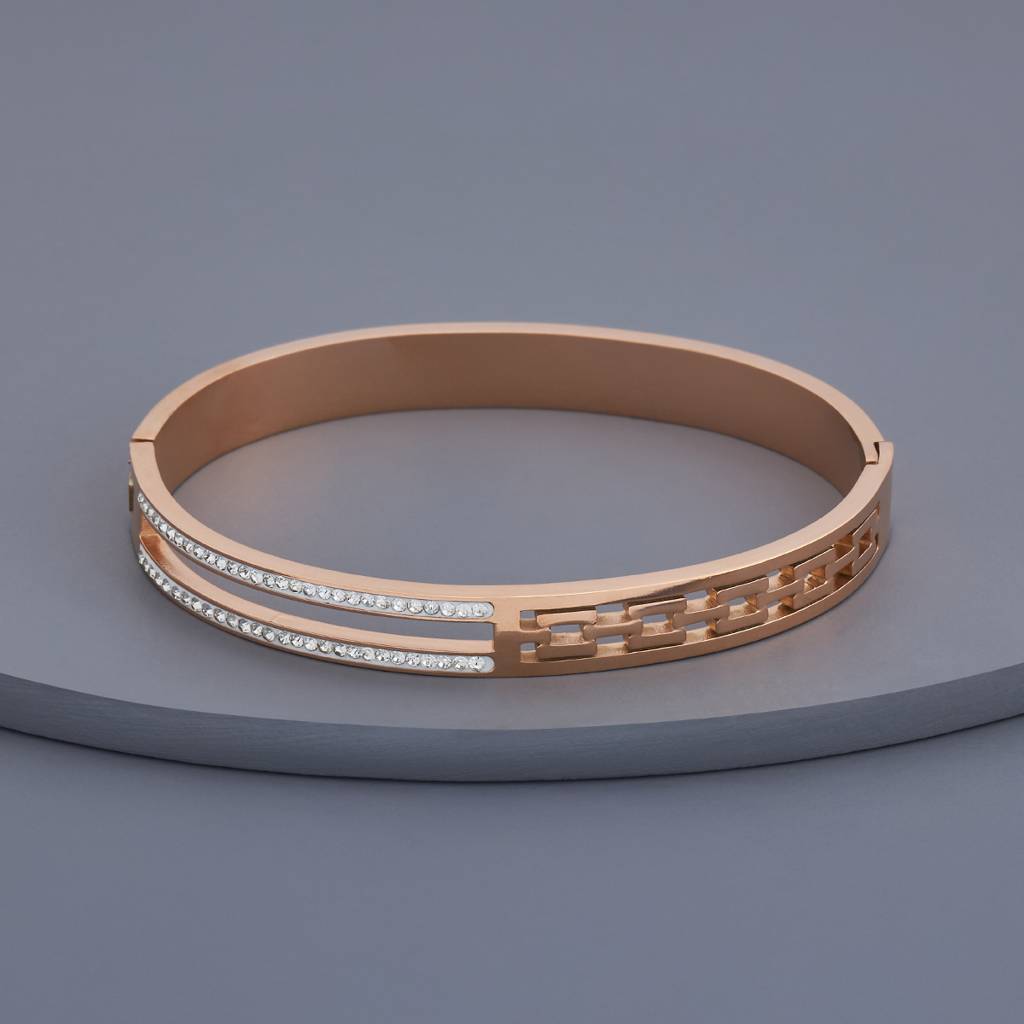 Kushal'S Fashion Jewellery White Rose Gold-Plated Party Trendy Kada-179790 : 430028