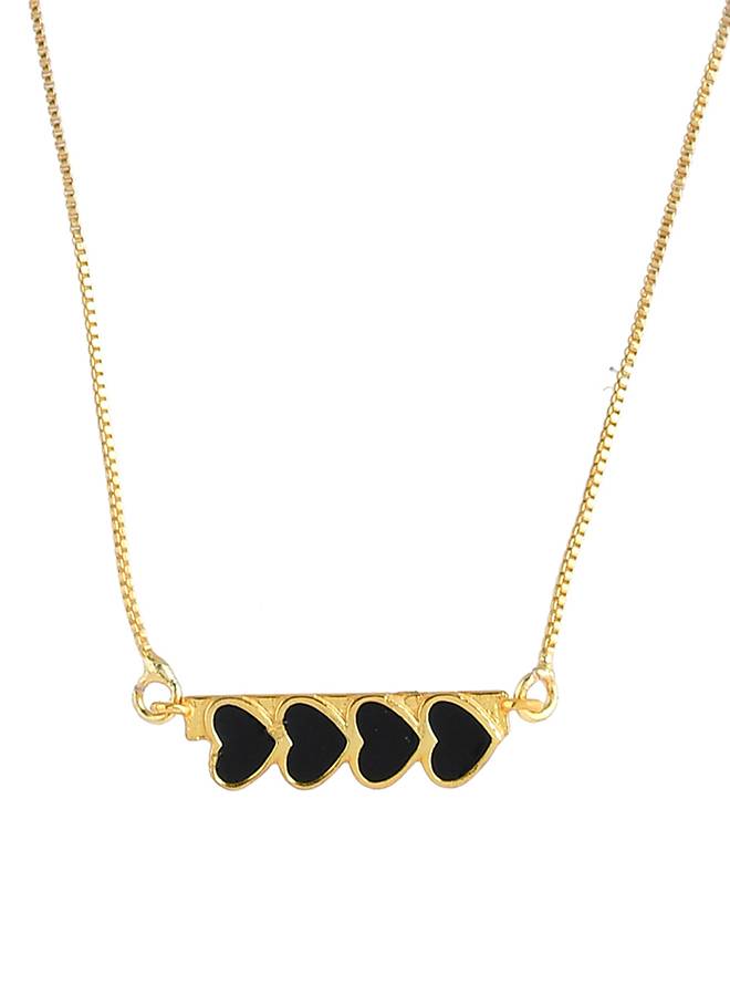 Valentine'S Day Collection Edgy Black Hearts Pendant Set : 8905124491203