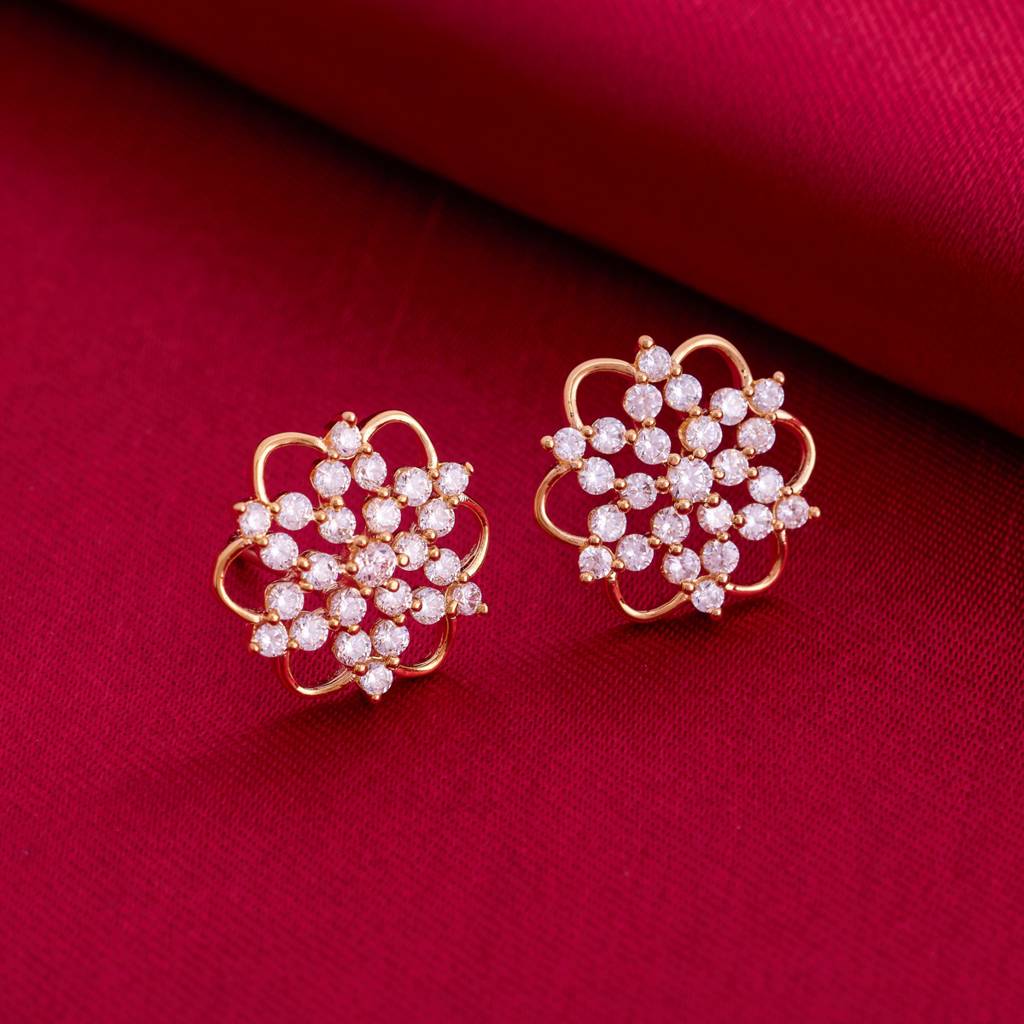 Kushal'S Fashion Jewellery White Gold-Plated Zircon Studs-447372 Copper  White