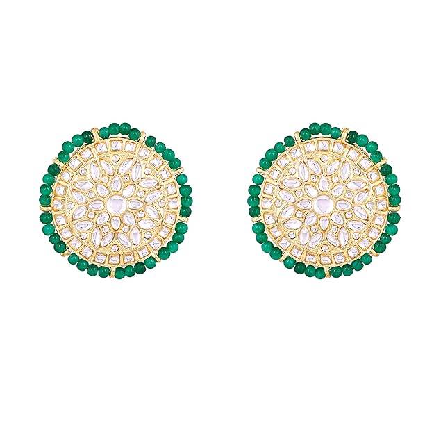 Estele Gold Plated Enchanting Gehena Necklace Set With Mint Green Beads For Women : PJ-048-IGMGNKER