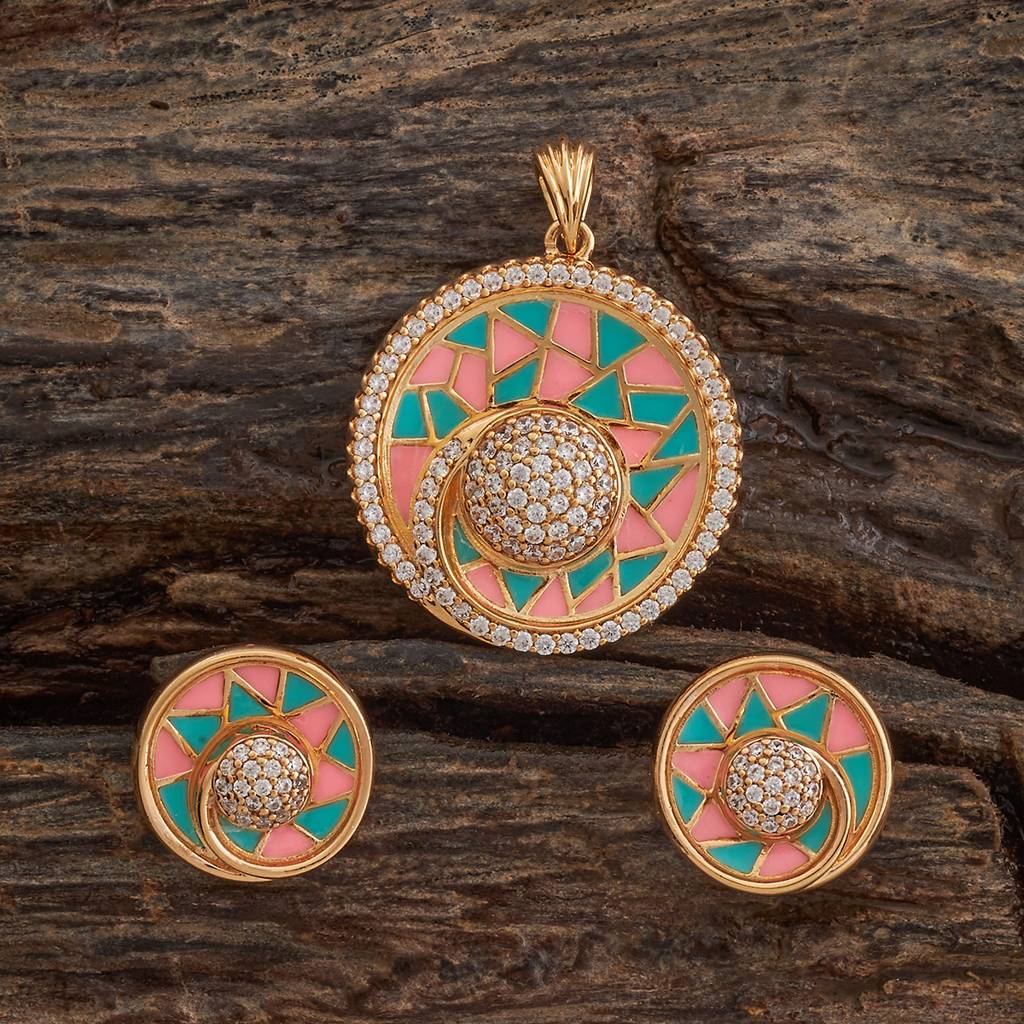 Kushal'S Fashion Jewellery Plated Party Zircon Pendant Set -182631 : 447811