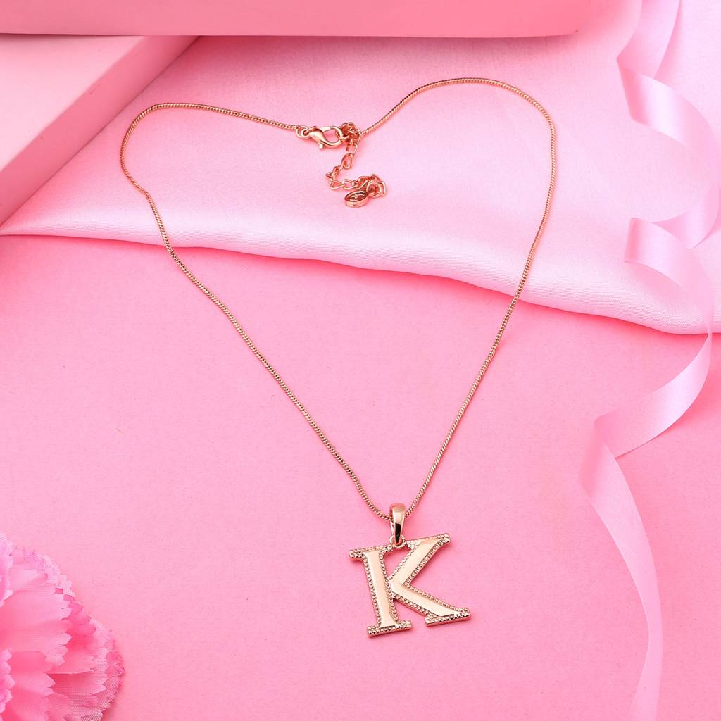 Estele Rosegold Plated K Letter Charm Pendant For Women : 1009-KPENDANT