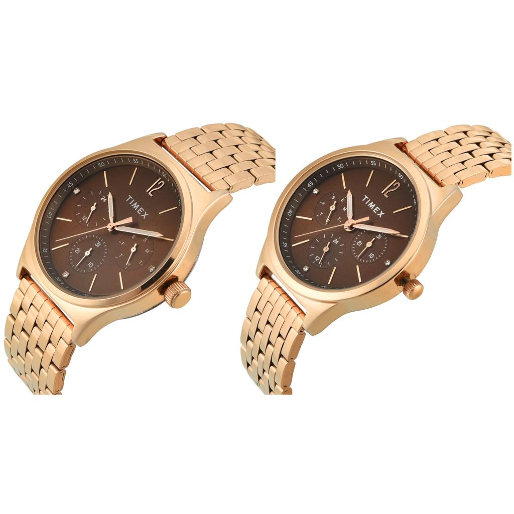 Timex Trendline Round 42Mm Analog Pair Watch - Tw00Pr348 : TW00PR349