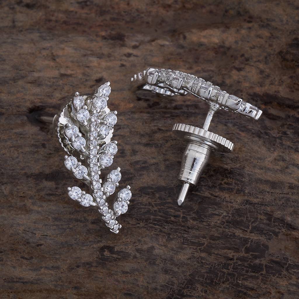 Kushal'S Fashion Jewellery White Rhodium Gold-Plated Party Zircon  Studs -177508 : 425577