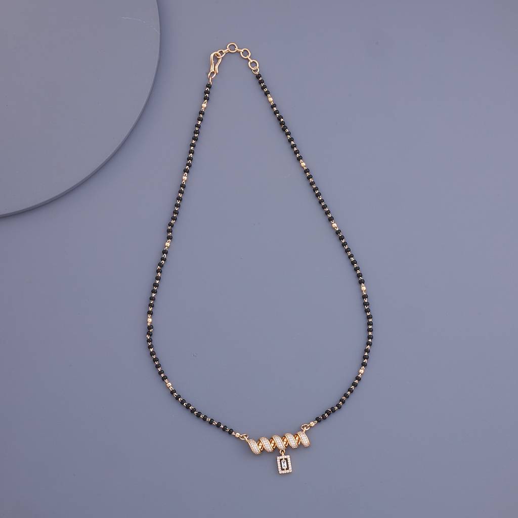 Kushal'S Fashion Jewellery White Gold-Plated Festive Zircon Mangalsutra-172982 : 415049