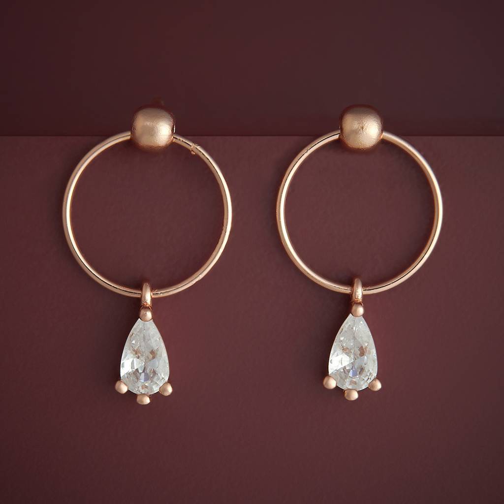 Kushal'S Fashion Jewellery Plated Zircon 92.5 Sterling Silver Drops-183180 : 437453