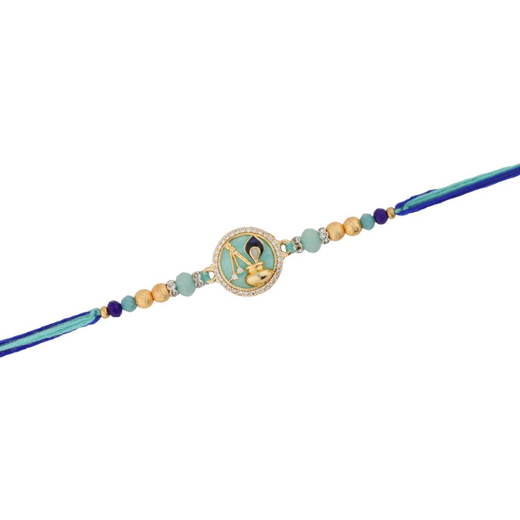 Lord Krishna Matki Divine American Diamond Rakhi For Brother : 8905124562033