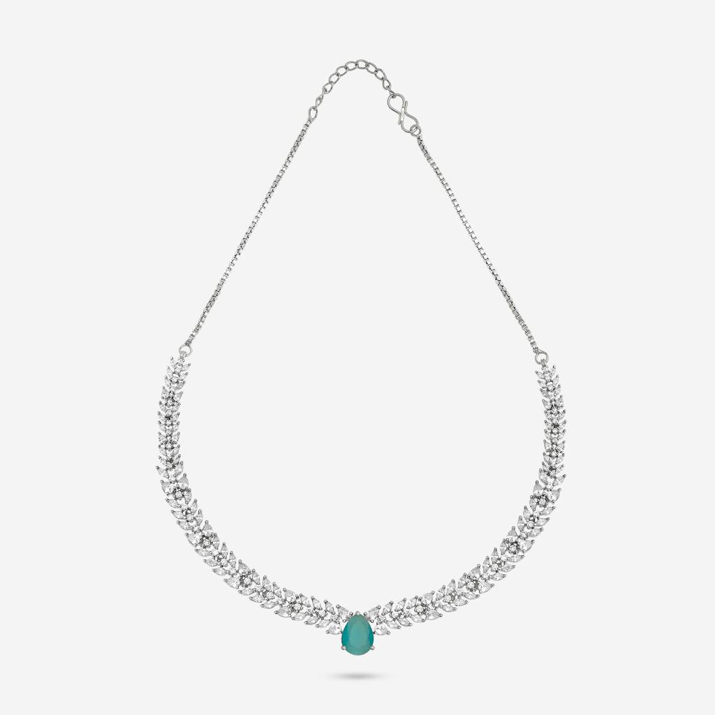 Plated Party Zircon Necklace Set-442229 : 442229