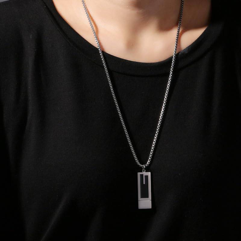 Salty Alpha Noir Black Silver Pendant : MN1S0065