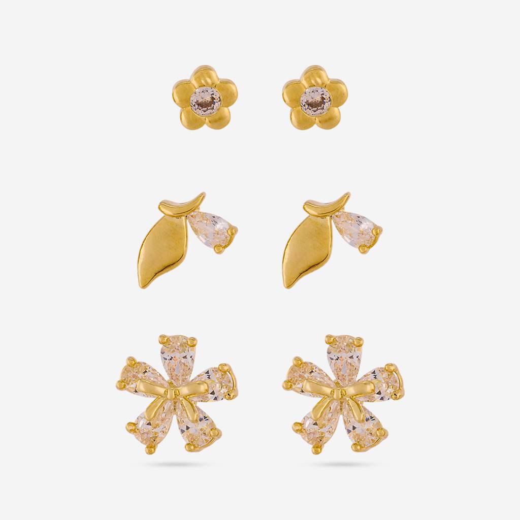 White Gold-Plated Party Zircon Studs - 460080 : 460080