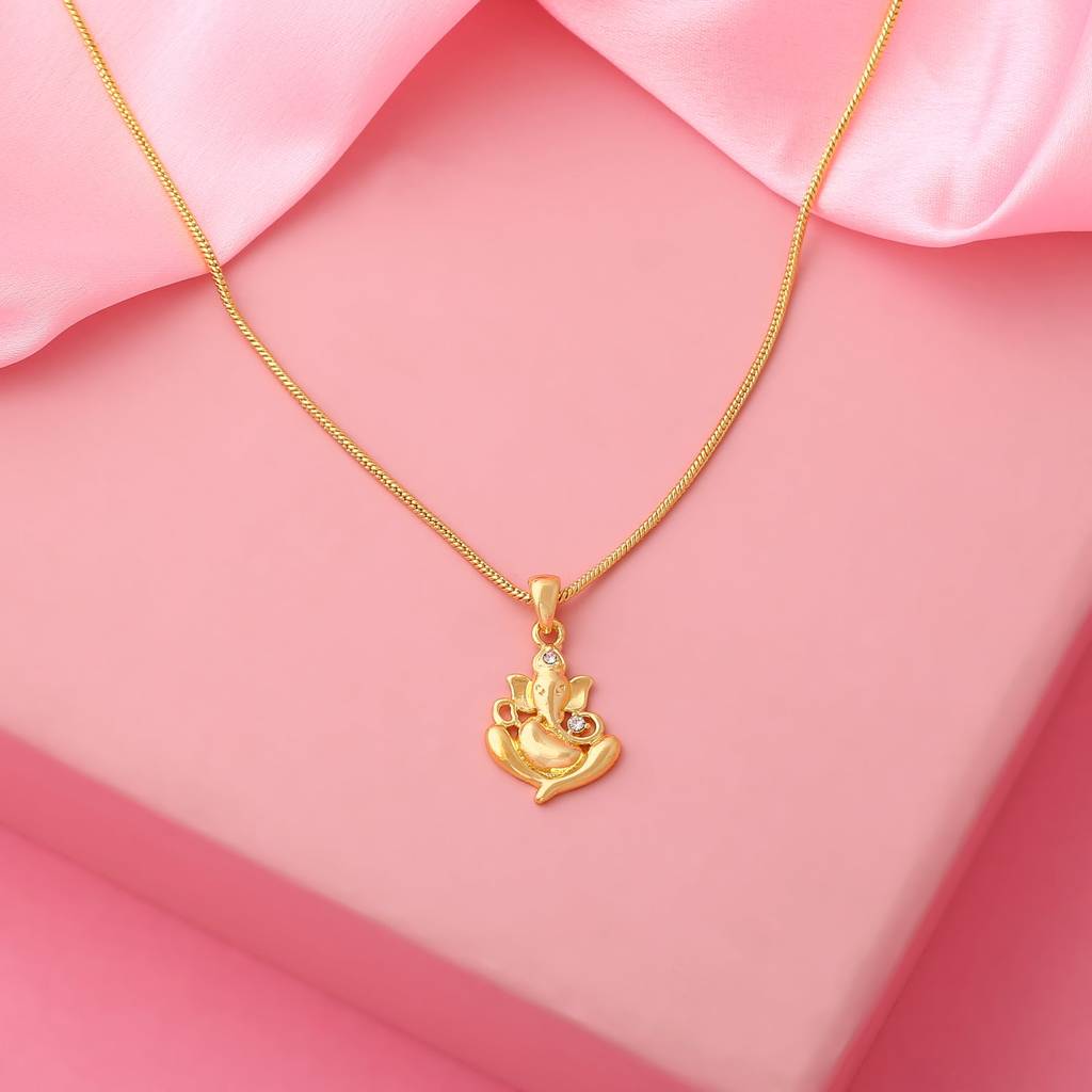 Estele Gold Tone Plated Ganesh Designer Pendant For Women : 858PENDANT