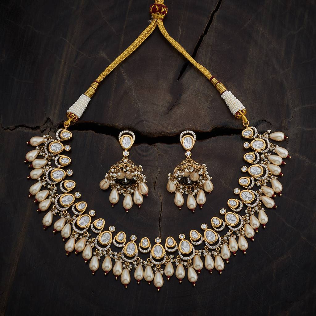 Kushal'S Fashion Jewellery Gold-Plated Party Kundan Jewellery Set
