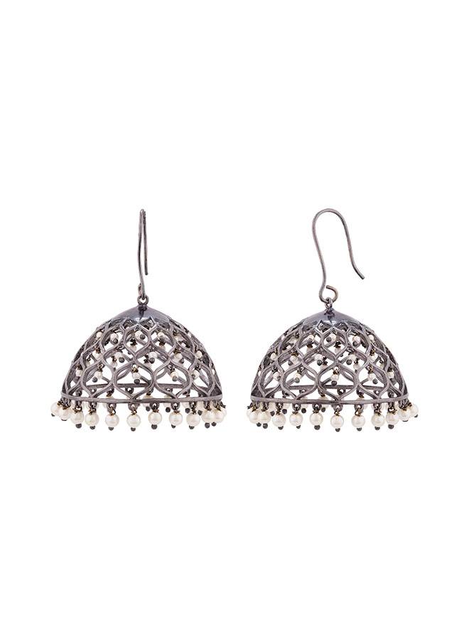 Jaali Pearl Faux Pearls Jhumka Earrings : 8905124024821