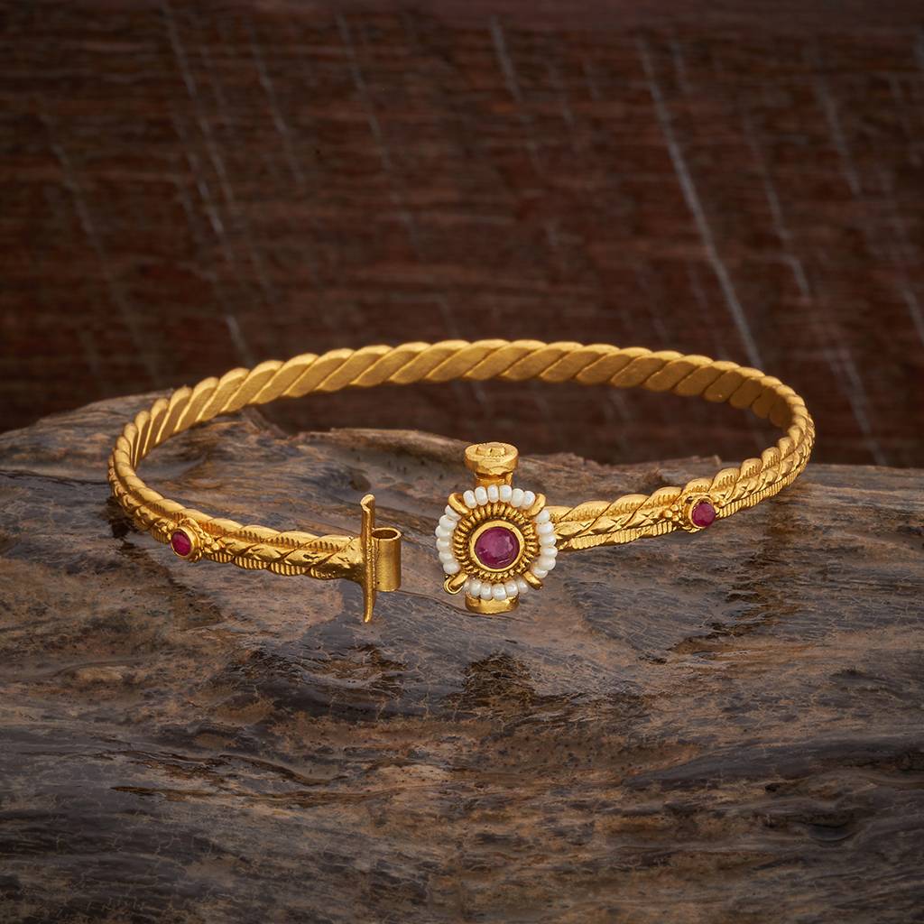 Kushal'S Fashion Jewellery Gold-Plated Ethnic Antique Kada : 416917