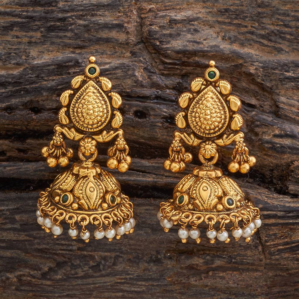Kushal'S Fashion Jewellery Dome Shaped Jhumkas Earrings-174354 : 418207
