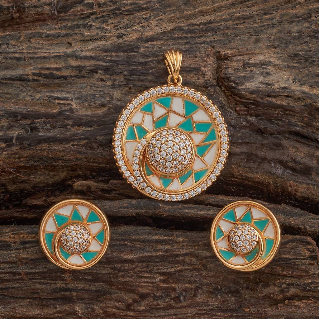 Kushal'S Fashion Jewellery Plated Party Zircon Pendant Set -182631 : 447813