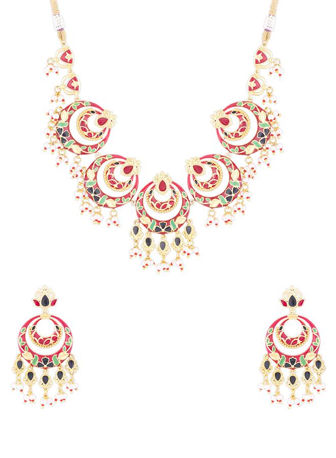 Tahira Traditional Chandbali Necklace Set : 8905124082036