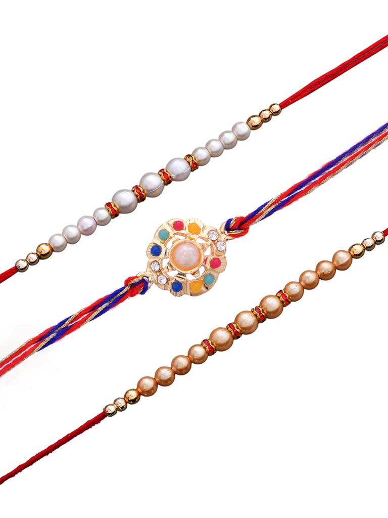 Set Of 3
Pearl Beads Studded Thread Rakhi : 8905124462135
